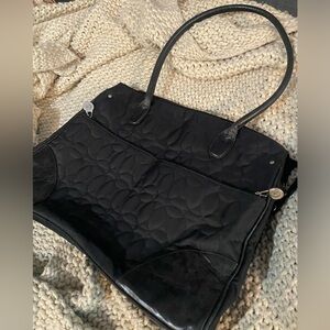 Chelsea Henry black leather and vinyl tote